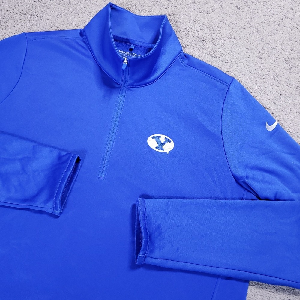Nike BYU Cougars 1/4 Zip Pullover Womens XL Blue Sweatshirt Brigham Young NCAA